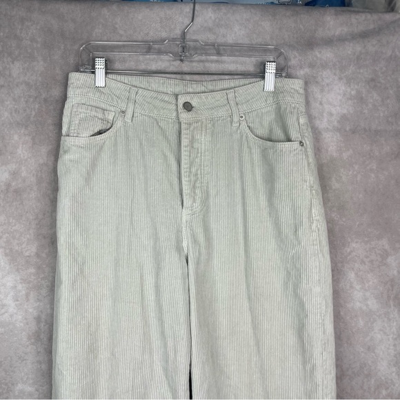 Wrap London Wide-Leg Cord Cotton & Linen Trousers In Ice Gray Size US 8 - Picture 3 of 8